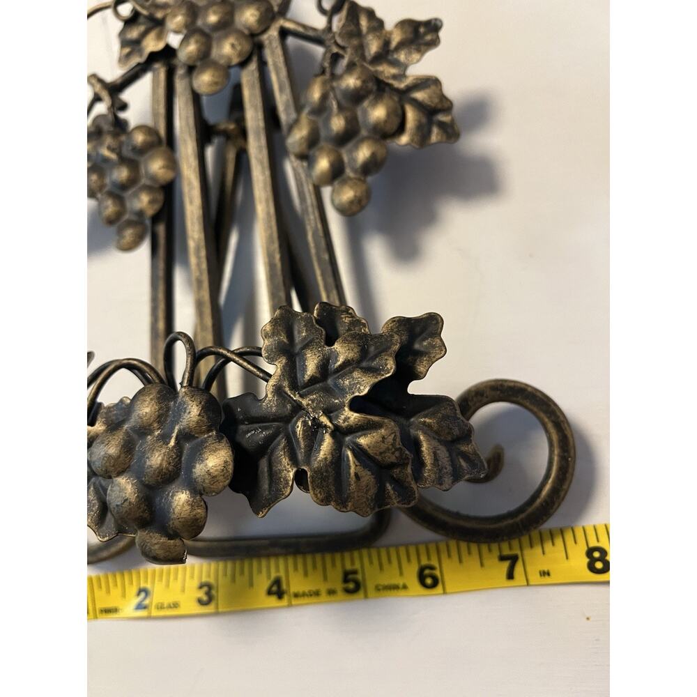 Vintage Cast Metal Easel Cookbook Stand Grapes Antique Gold Finish 9"H - Picture 7 of 8